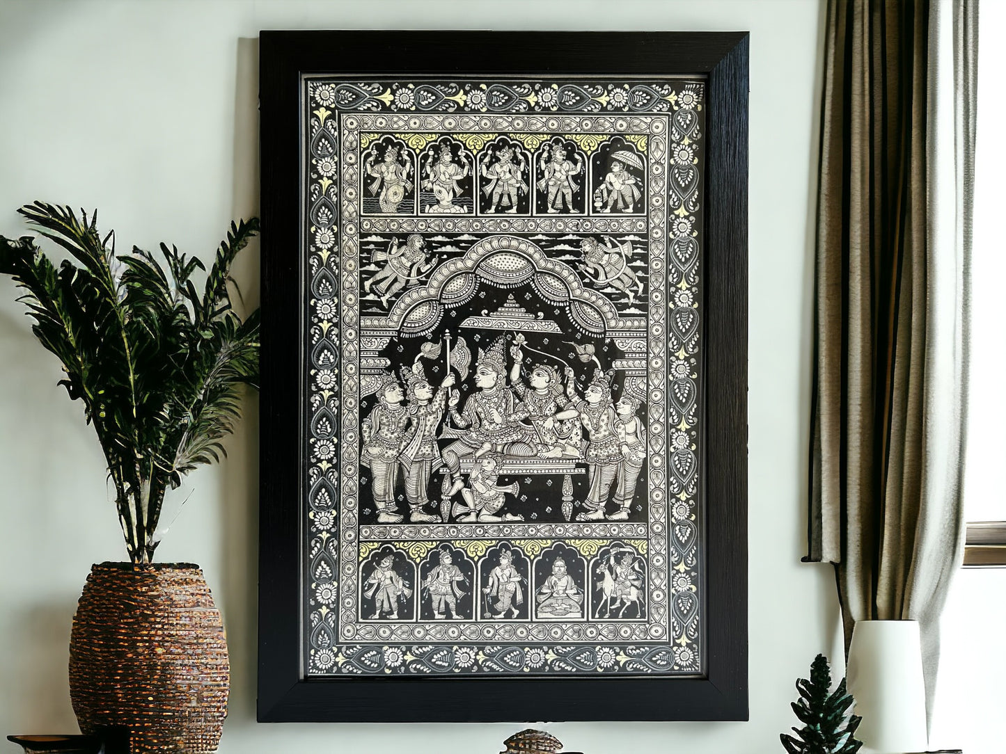 Pattachitra Dasavatar - Black & White Square