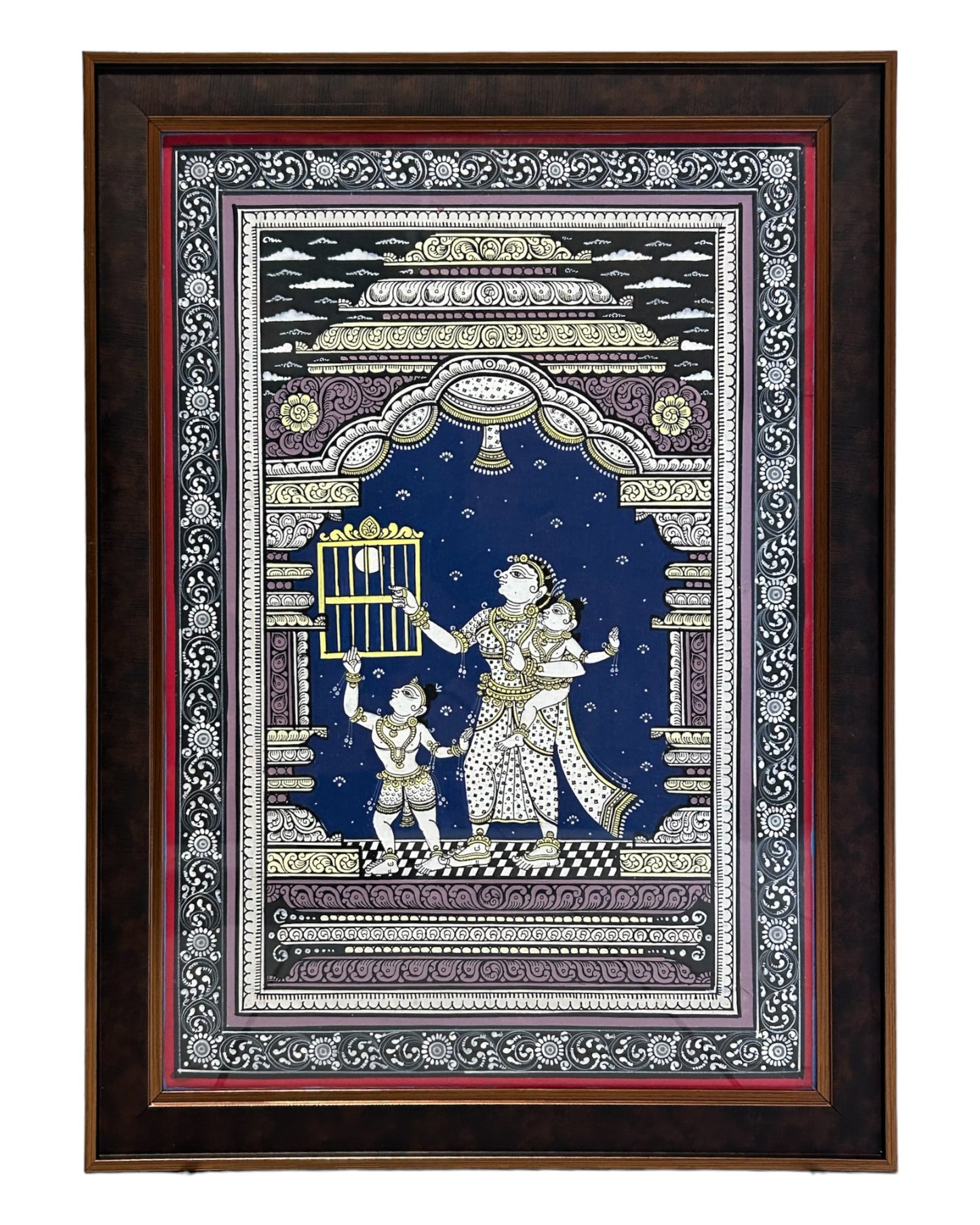 Muted Colours Pattachitra - Yasodha & Krishna