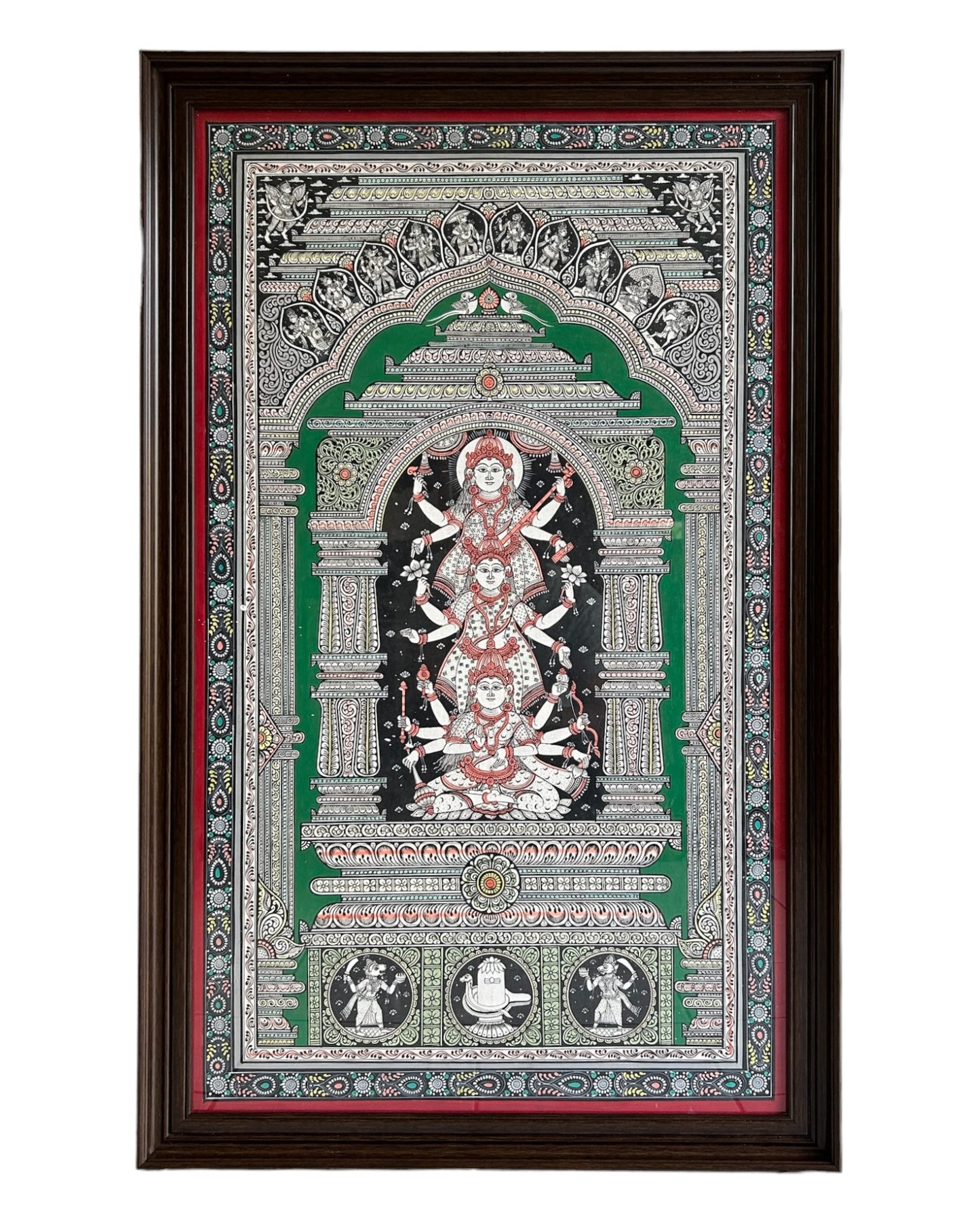 Pattachitra - Durga Lakshmi Saraswathi