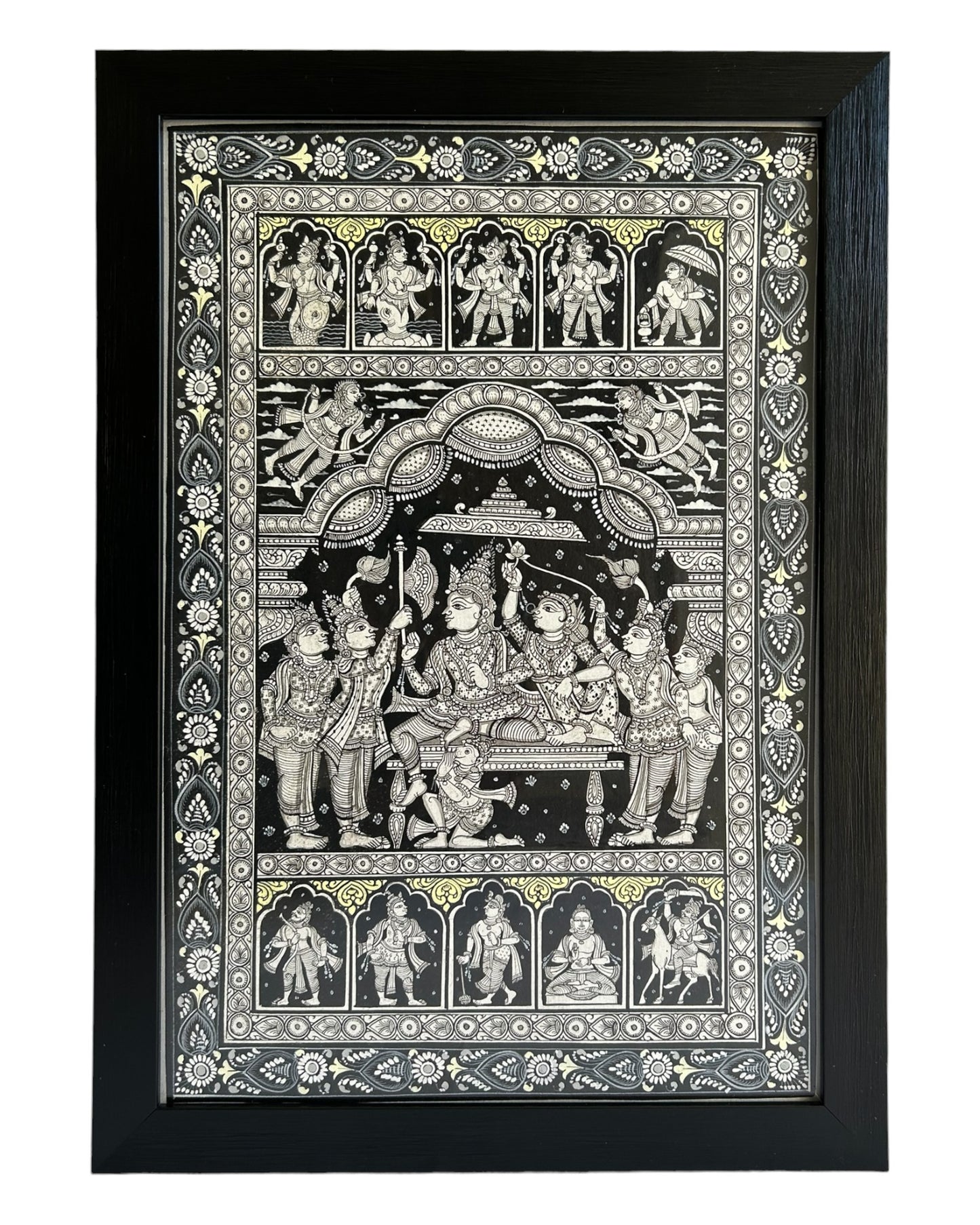 Pattachitra Dasavatar - Black & White Square